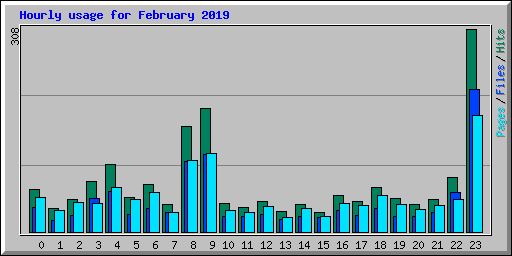 Hourly usage for February 2019