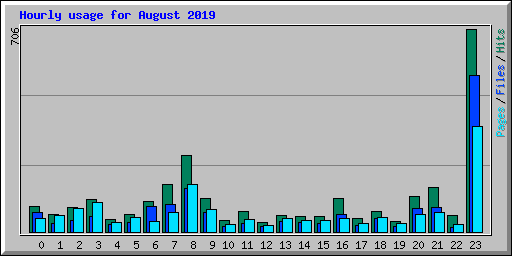 Hourly usage for August 2019